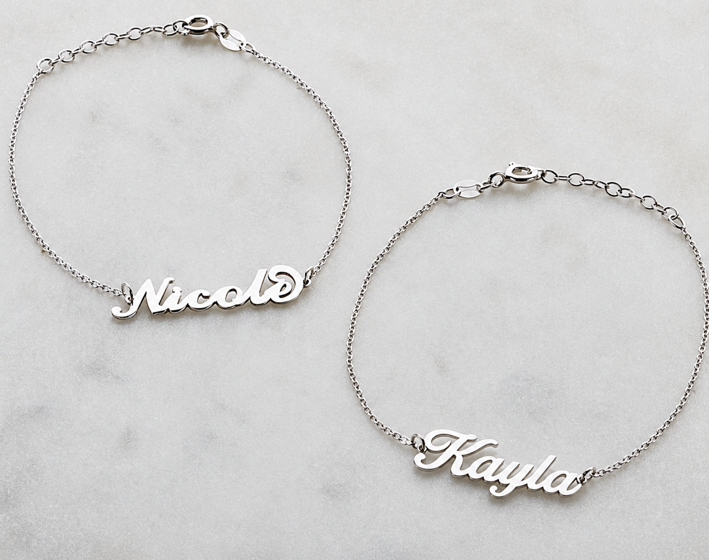 Personalized Sterling silver name bracelet.