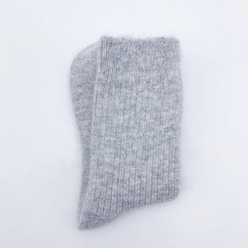 Autumn Winter Women's Candy Color High Content Wool Socks Ladies Soft Warm Wool Terry Socks Basic Sox Hose