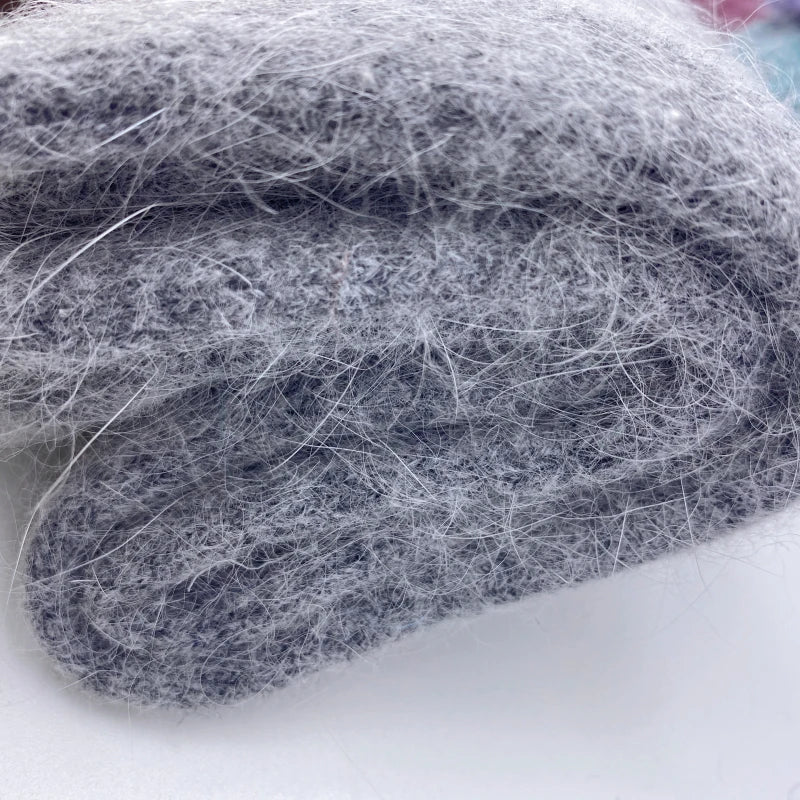 Autumn Winter Women's Candy Color High Content Wool Socks Ladies Soft Warm Wool Terry Socks Basic Sox Hose