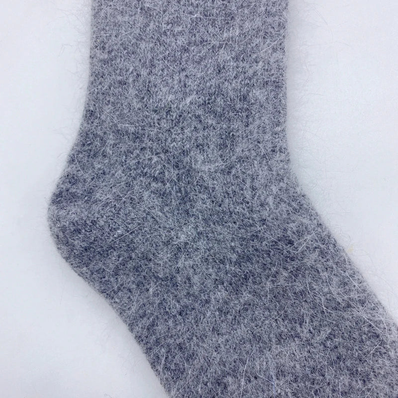Autumn Winter Women's Candy Color High Content Wool Socks Ladies Soft Warm Wool Terry Socks Basic Sox Hose