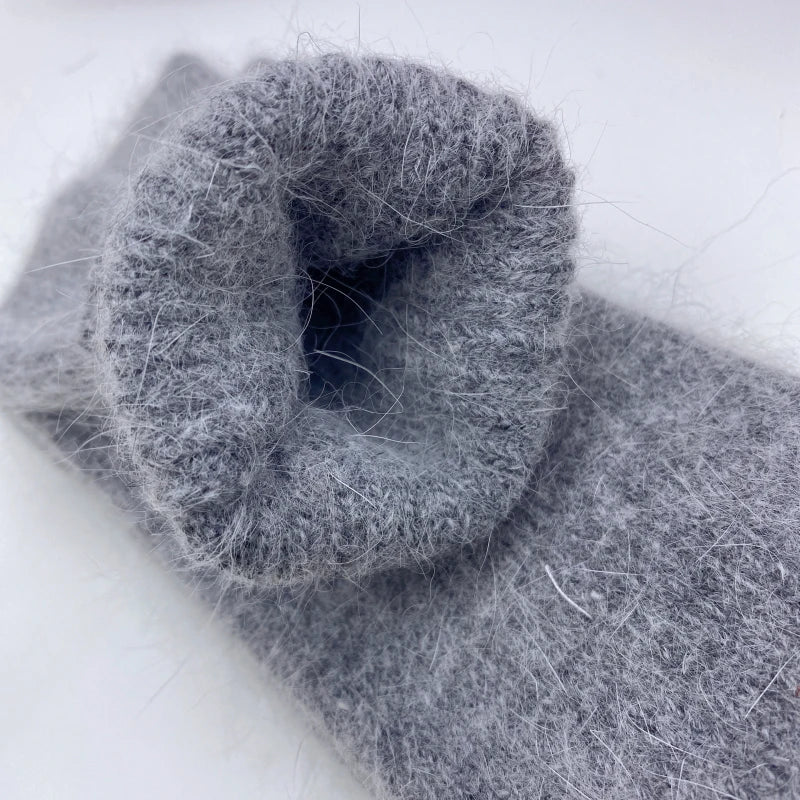 Autumn Winter Women's Candy Color High Content Wool Socks Ladies Soft Warm Wool Terry Socks Basic Sox Hose