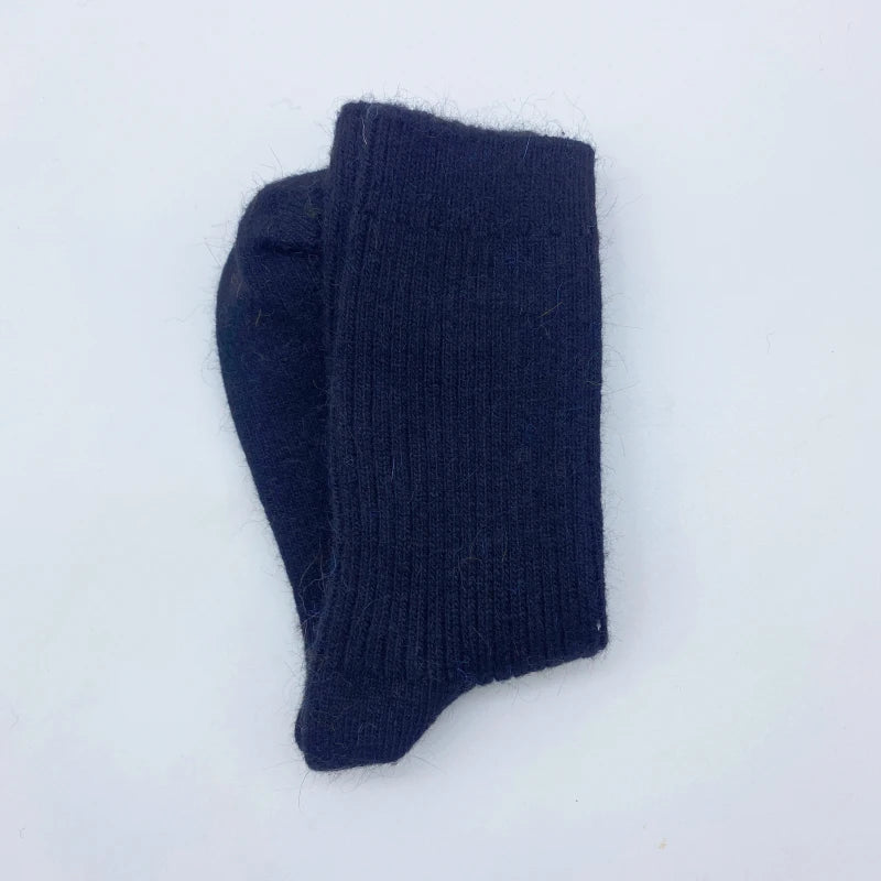 Autumn Winter Women's Candy Color High Content Wool Socks Ladies Soft Warm Wool Terry Socks Basic Sox Hose