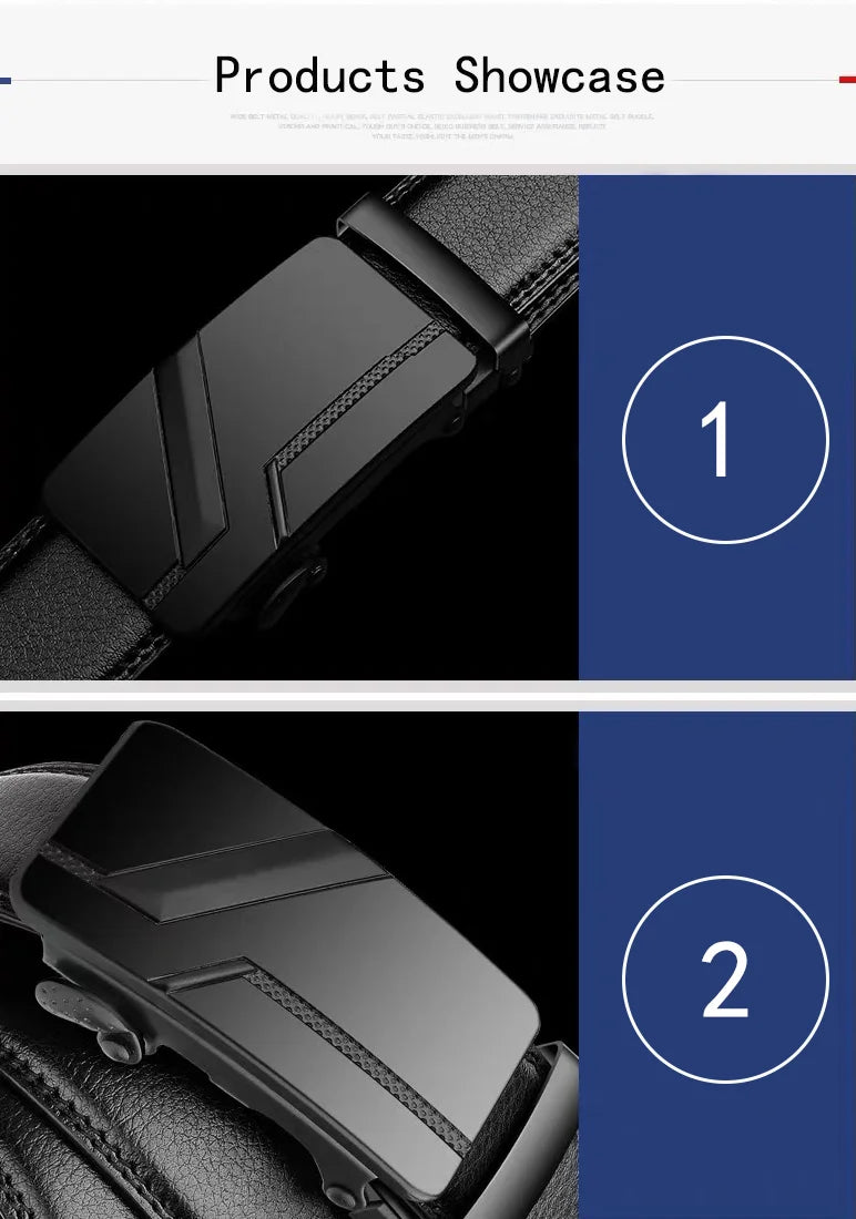 Fashion business men's belts, authentic luxury brand belts, metal buckles, high-quality soft belts