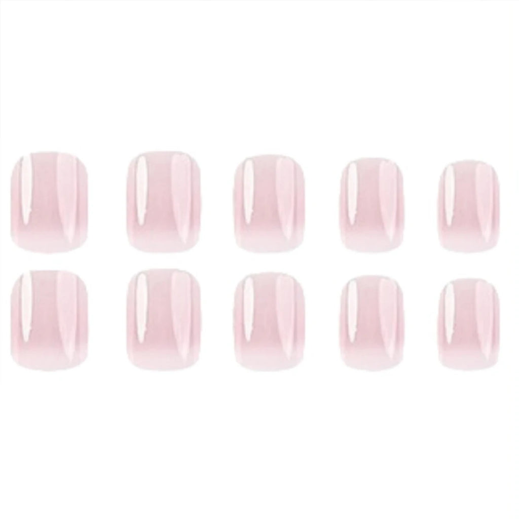 24 pieces of new French-style press-on nails (fashionable fake nail stickers), paired with 1 piece of jelly glue and 1 nail file