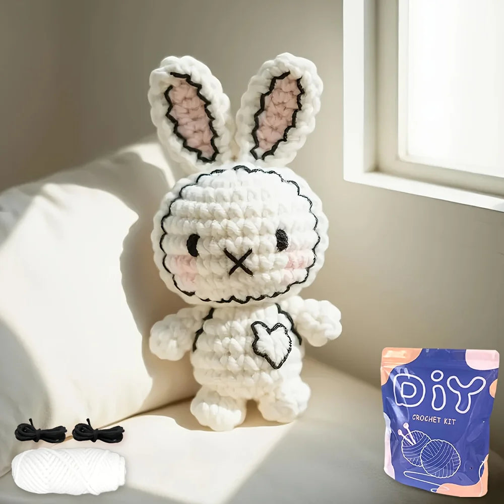 1pc DIY Delightful Animal Crochet Animal Kit - Easy-to-Follow Instructions, Enough Yarn, Hook