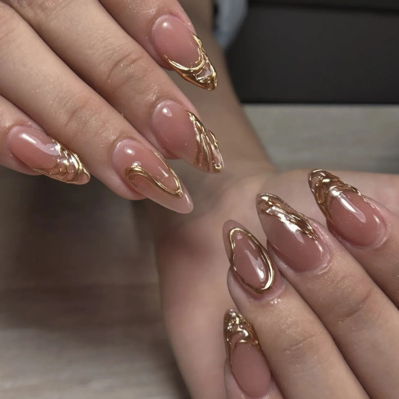 24pcs Pink Flower Almond Press on Nails Kawaii False Nails Wearable Stick-on Nails Fake Nail
