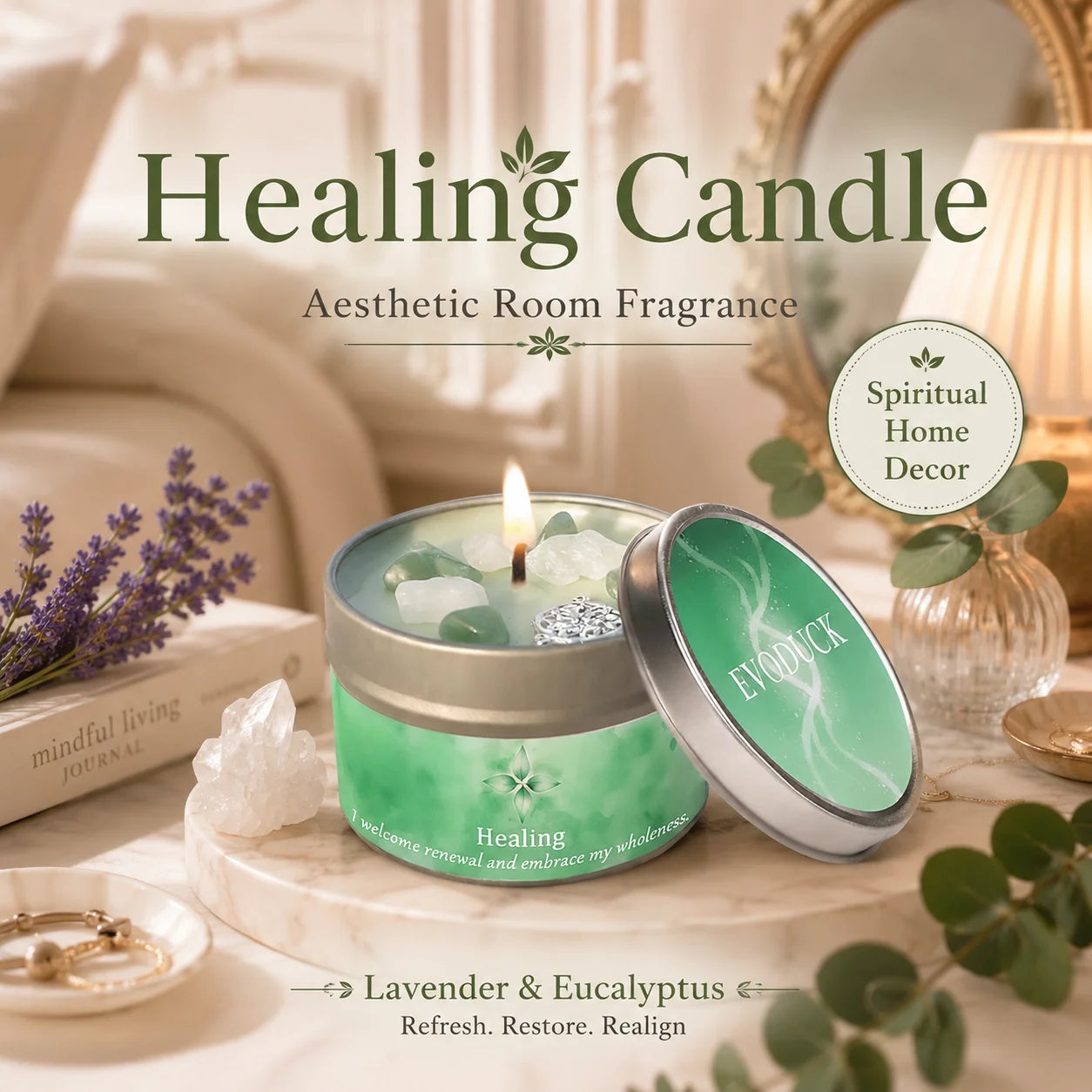 Candles Scented | Lavender & Eucalyptus for Deep Focus,Meditation, Yoga & Reading|Birthday Gift for Women, Friend christmas gift