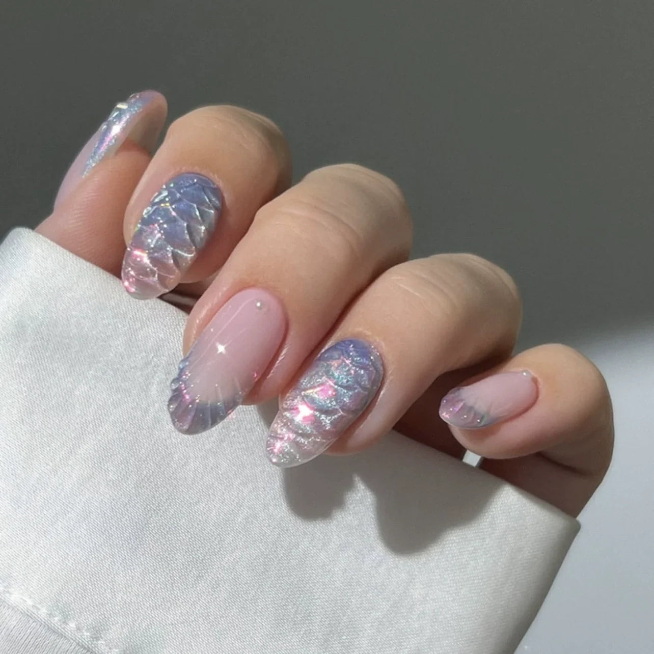 24pcs Pink Flower Almond Press on Nails Kawaii False Nails Wearable Stick-on Nails Fake Nail