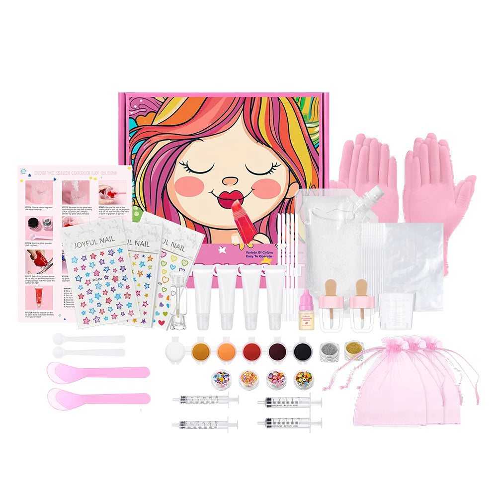 Lip Gloss Base Set for Kids Gifts Lip Gloss Making Kit Diy Lip Gloss Kit Moisturizing Nourish Lip Gloss Pack Set Cosmetics