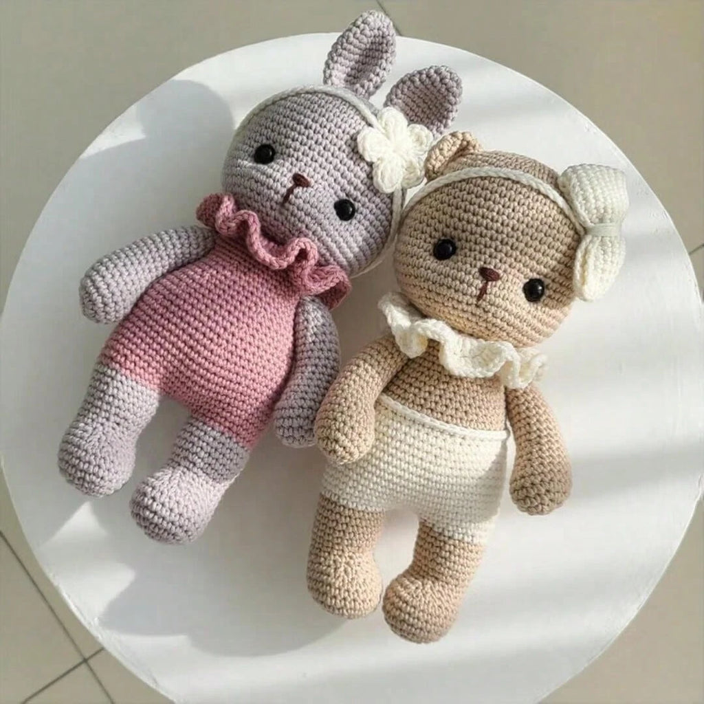 1 Set of Beginners Animal Crochet Kit, Adult Beginners Crochet Kit (with step-by-step text tutorial), DIY Knitting Kit