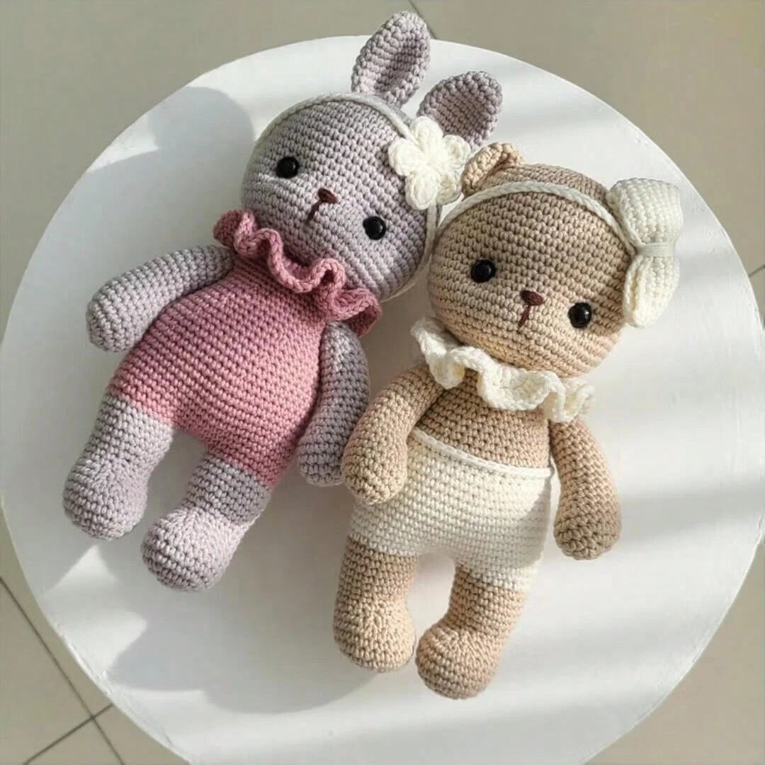 1 Set of Beginners Animal Crochet Kit, Adult Beginners Crochet Kit (with step-by-step text tutorial), DIY Knitting Kit