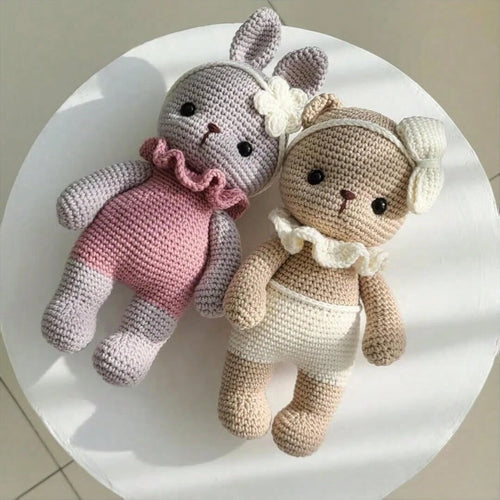1 Set of Beginners Animal Crochet Kit, Adult Beginners Crochet Kit (with step-by-step text tutorial), DIY Knitting Kit