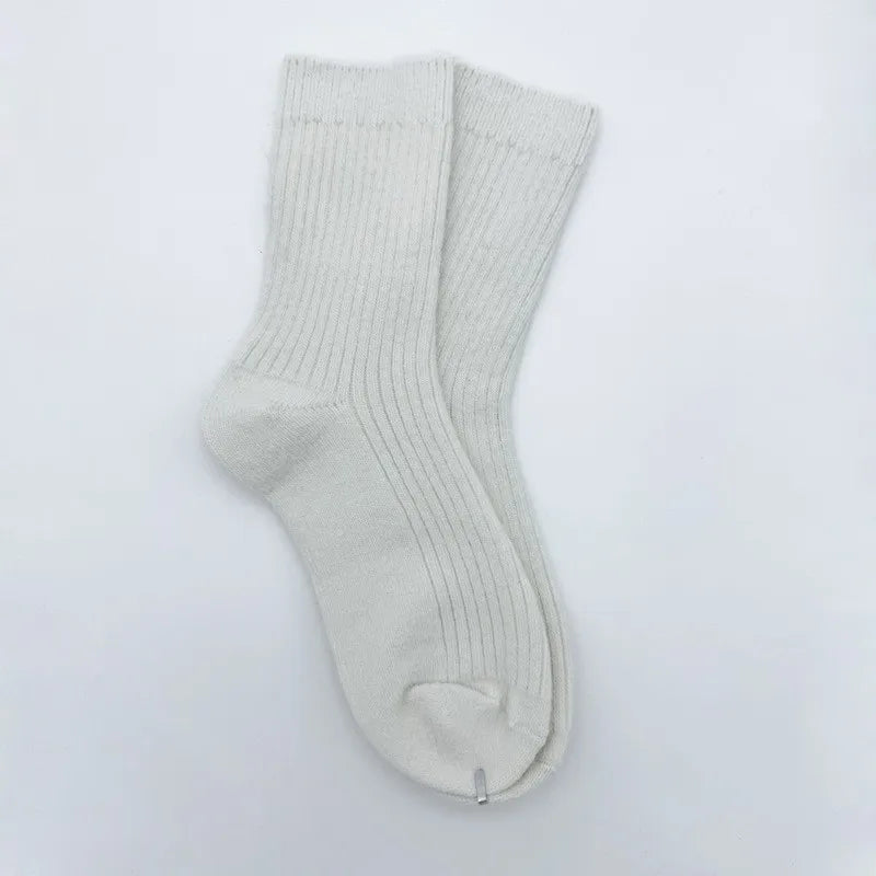 Autumn Winter Women's Candy Color High Content Wool Socks Ladies Soft Warm Wool Terry Socks Basic Sox Hose