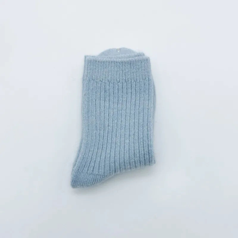 Autumn Winter Women's Candy Color High Content Wool Socks Ladies Soft Warm Wool Terry Socks Basic Sox Hose