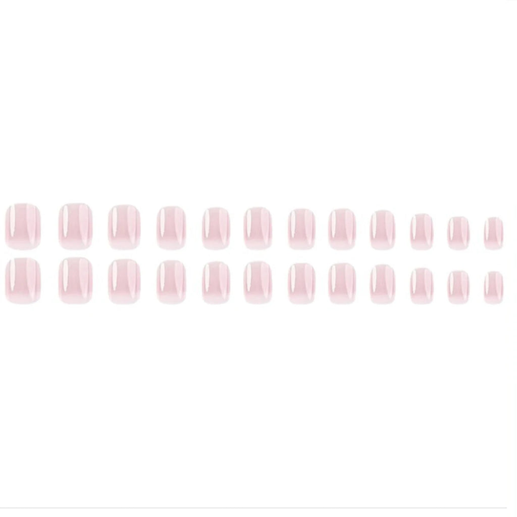 24 pieces of new French-style press-on nails (fashionable fake nail stickers), paired with 1 piece of jelly glue and 1 nail file