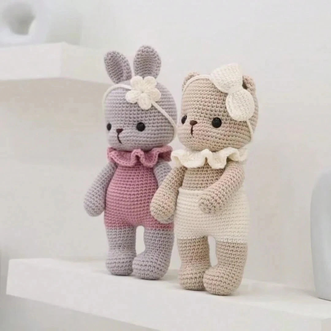 1 Set of Beginners Animal Crochet Kit, Adult Beginners Crochet Kit (with step-by-step text tutorial), DIY Knitting Kit