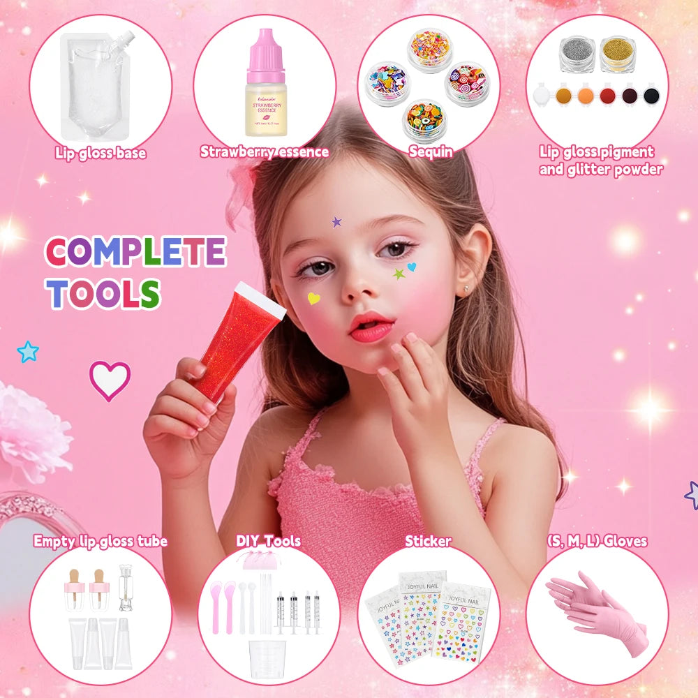 Lip Gloss Base Set for Kids Gifts Lip Gloss Making Kit Diy Lip Gloss Kit Moisturizing Nourish Lip Gloss Pack Set Cosmetics