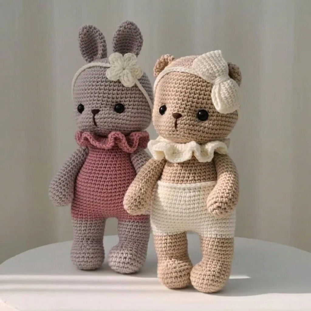 1 Set of Beginners Animal Crochet Kit, Adult Beginners Crochet Kit (with step-by-step text tutorial), DIY Knitting Kit