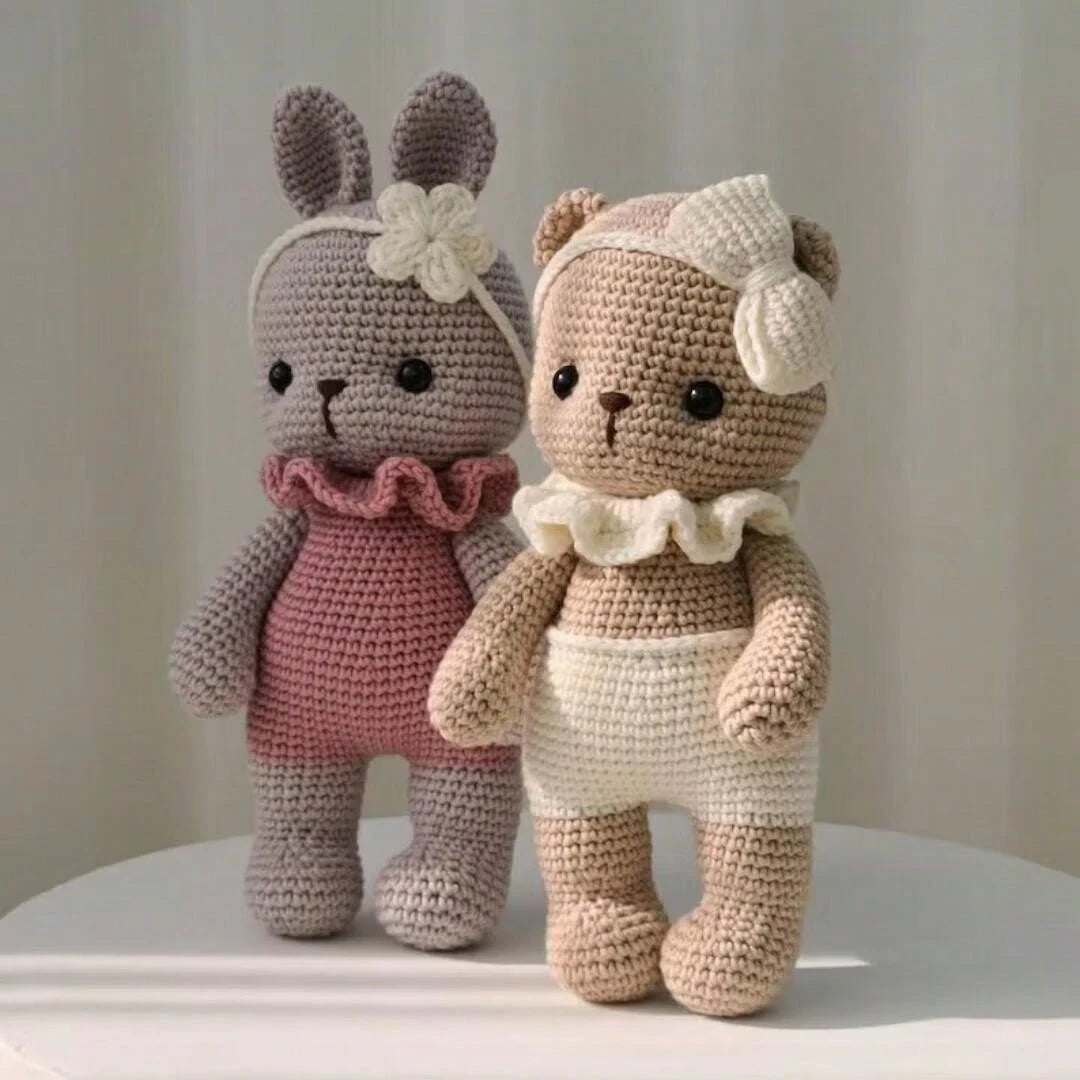 1 Set of Beginners Animal Crochet Kit, Adult Beginners Crochet Kit (with step-by-step text tutorial), DIY Knitting Kit